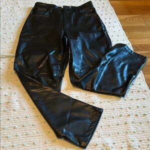 Abercrombie & Fitch Black faux Leather Straight Leg size 10. In great shape
